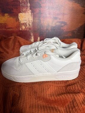 adidas White and Light Peach Athletic Shoes